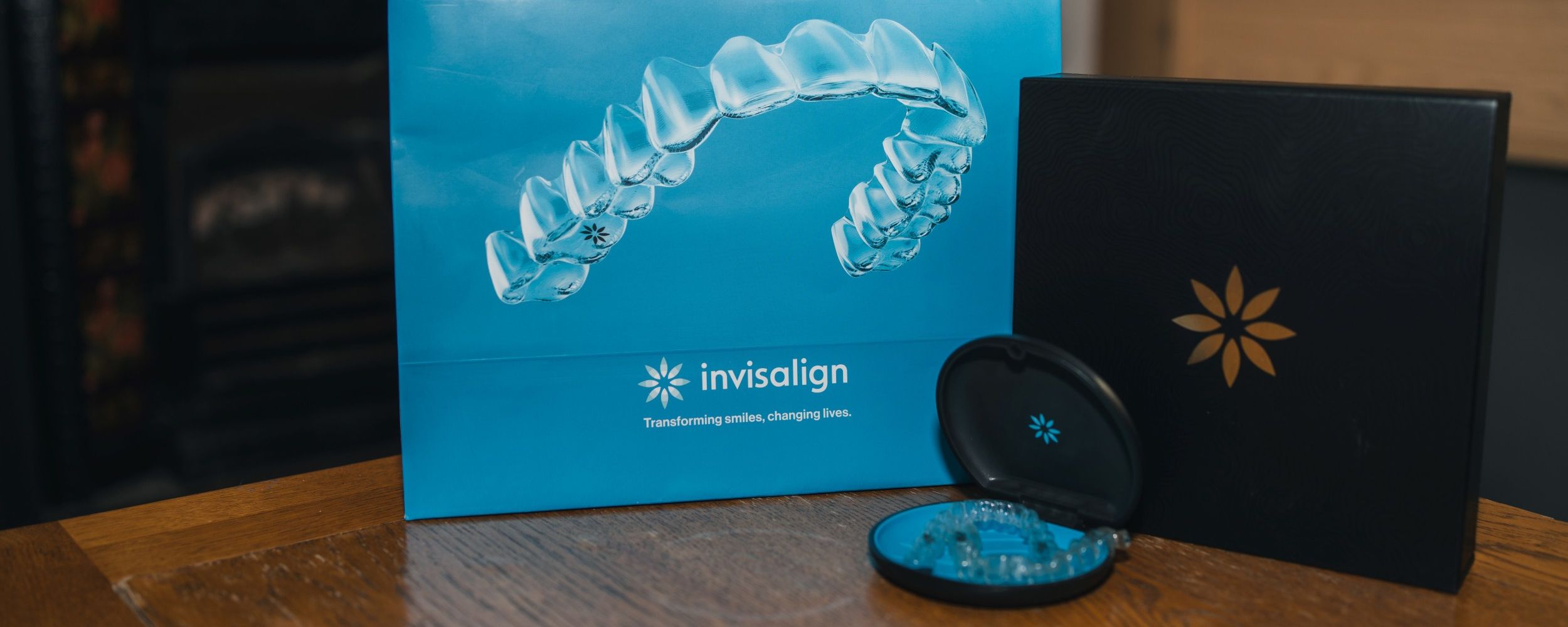 Invisalign clear aligners.